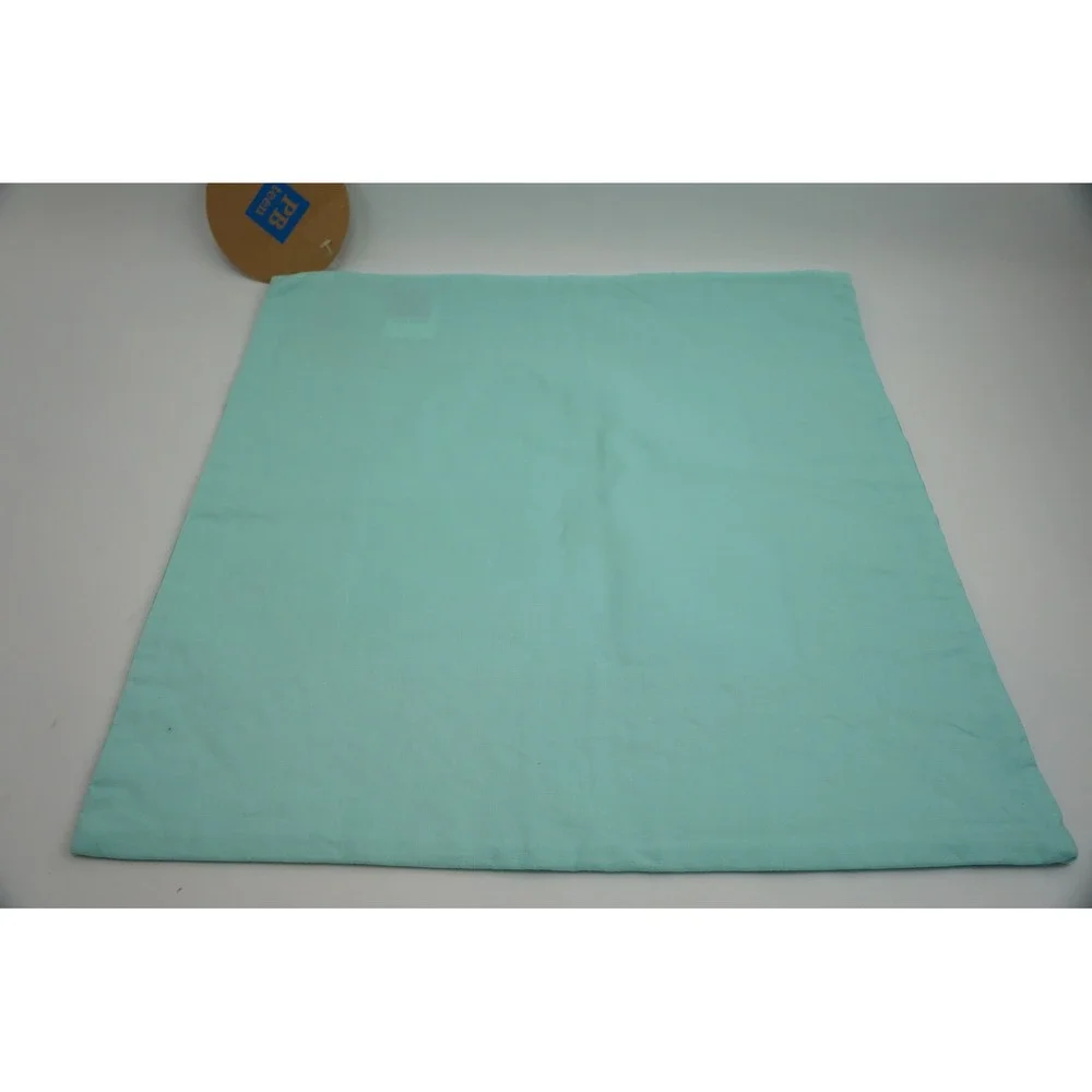 Pottery Barn PB Teen Lattice Cut Pillow Cover 16x16 Pool Blue Cotton Linen New